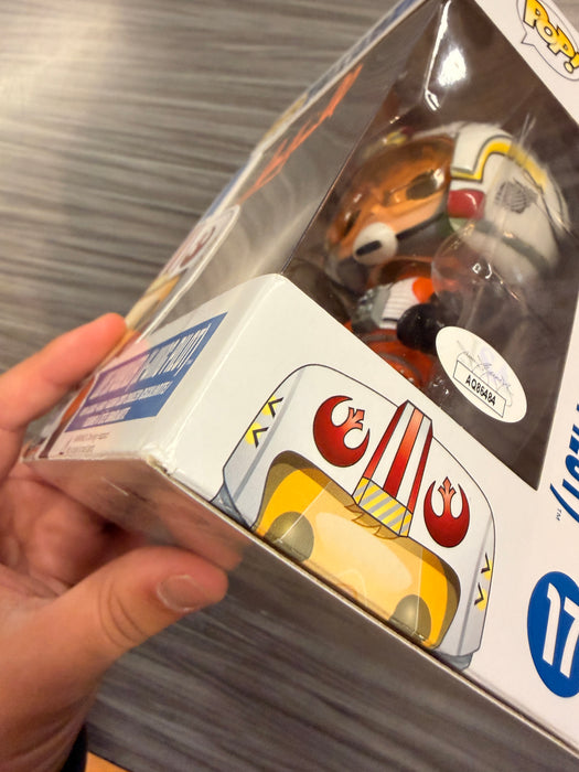 Funko POP! Star Wars: Luke Skywalker [X-Wing Pilot][Blue Box/Small Font] (Signed/Mark Hamill/JSA)(Damaged Box) #17
