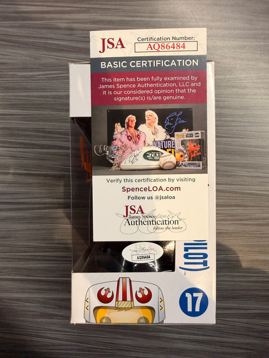 Funko POP! Star Wars: Luke Skywalker [X-Wing Pilot][Blue Box/Small Font] (Signed/Mark Hamill/JSA)(Damaged Box) #17