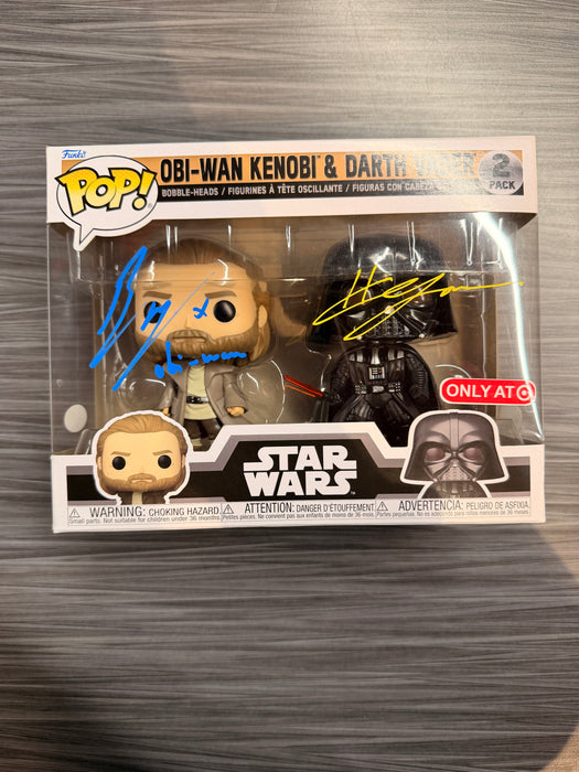 Funko POP! Star Wars: Obi-Wan Kenobi & Darth Vader (Target)(Signed/Ewan McGregor & Hayden Christensen/JSA) [2-Pack]