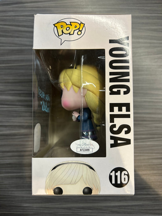 Funko POP! Disney: Frozen - Young Elsa (Signed/Eva Bella/7 BAP 150 PCS/JSA)(Damaged Box) #116
