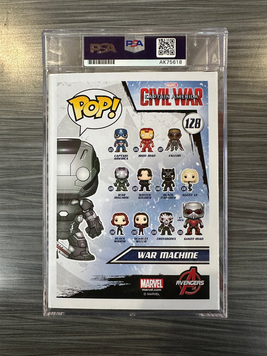 Funko POP! Marvel: Captain America Civil War - War Machine (Signed/Don Cheadle/PSA Encapsulated)[A] #128