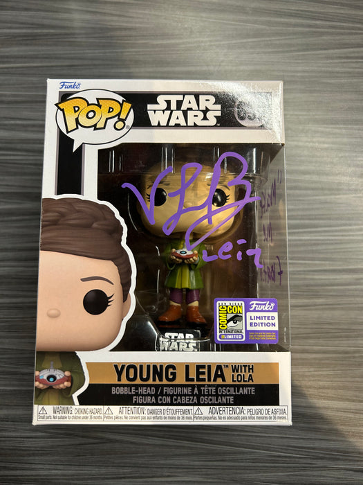 Funko POP! Star Wars: Young Leia with= Lola (2023 SDCC)(Signed/Vivien Lyra Blair/JSA)(Damaged Box) #659