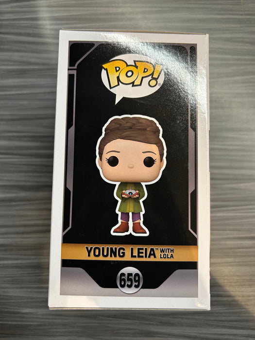Funko POP! Star Wars: Young Leia with= Lola (2023 SDCC)(Signed/Vivien Lyra Blair/JSA)(Damaged Box) #659