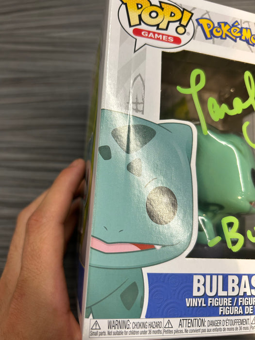 Funko POP! Games: Pokemon - Bulbasaur (Signed/Tara Sands/JSA)(Damaged Box) #453
