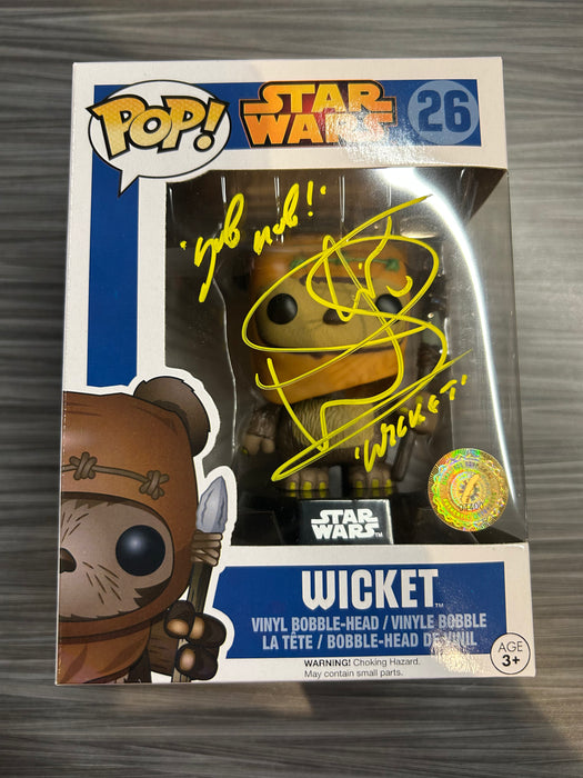 Funko POP! Star Wars: Wicket (Signed/Warwick Davis/Signature Shop) #26