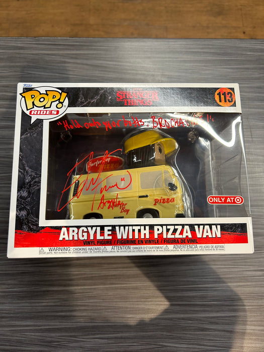 Funko POP! Rides: Stranger Things - Argyle With Pizza Van (Target)(Signed/Eduardo Franko/JSA)(Damaged Box) #113