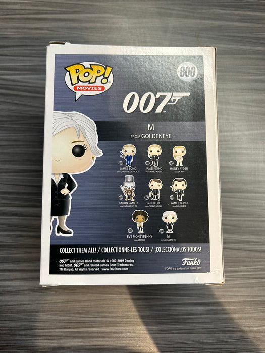 Funko POP! Movies: 007 - M [From Goldeneye](Signed/Judi Dench/JSA)(Damaged Box*) #800