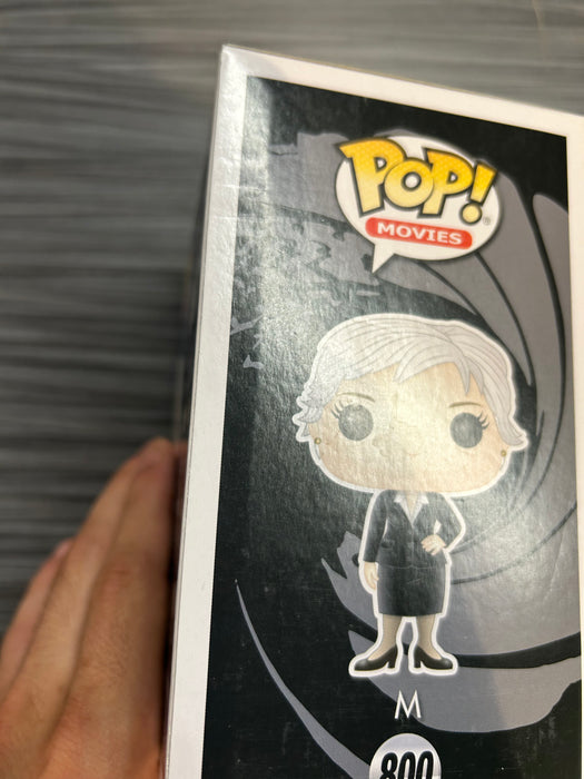 Funko POP! Movies: 007 - M [From Goldeneye](Signed/Judi Dench/JSA)(Damaged Box*) #800