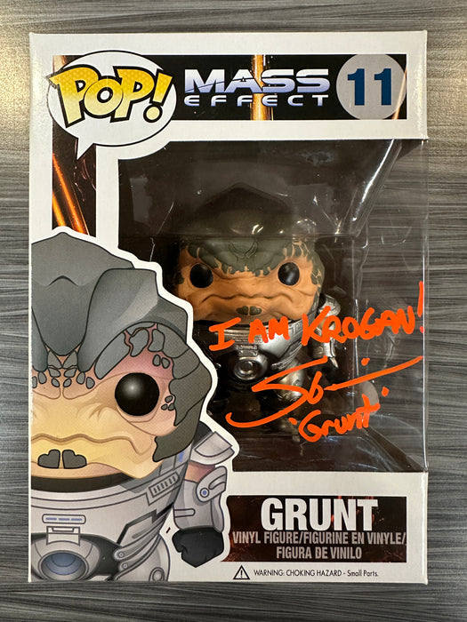 Funko POP! Mass Effect - Grunt (Signed/Steve Blum/JSA)(Damaged Box) #11