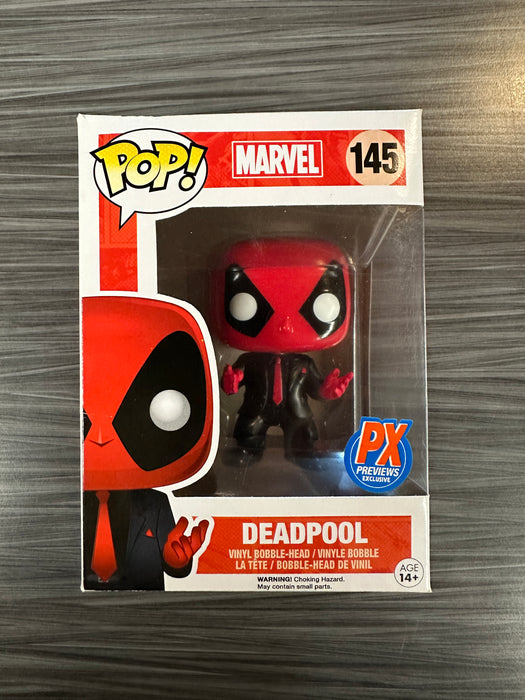 Funko POP! Marvel: Deadpool (Blue PX Previews)(Damaged Box) #145