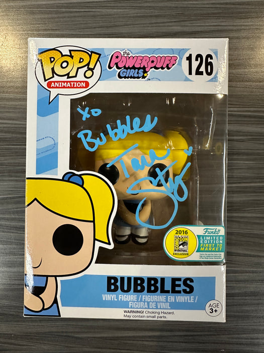 Funko POP! Animation: The Powerpuff Girls - Bubbles (2016 SDCC)(Signed/Tara Strong/JSA) #126