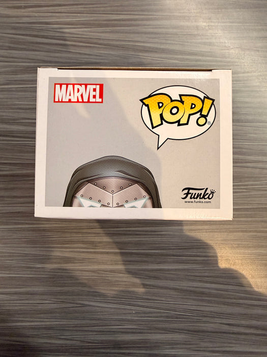 Funko POP! Marvel: Infamous Iron Man (GiTD) (2020ComicFest)(PX Previews)(Damaged Box) #677