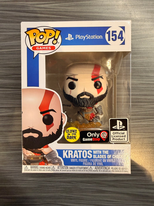 Funko POP! Games: God of War - Kratos [With The Blades Of Chaos](GiTD)(GameStop)(Damaged Box) #154