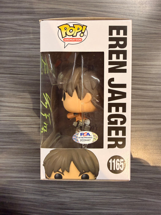 Funko POP! Animation: Attack on Titan - Eren Jaeger [Action Pose](Signed/Bryce Papenbrook/PSA) #1165