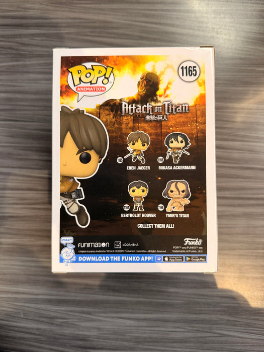 Funko POP! Animation: Attack on Titan - Eren Jaeger [Action Pose](Signed/Bryce Papenbrook/PSA) #1165