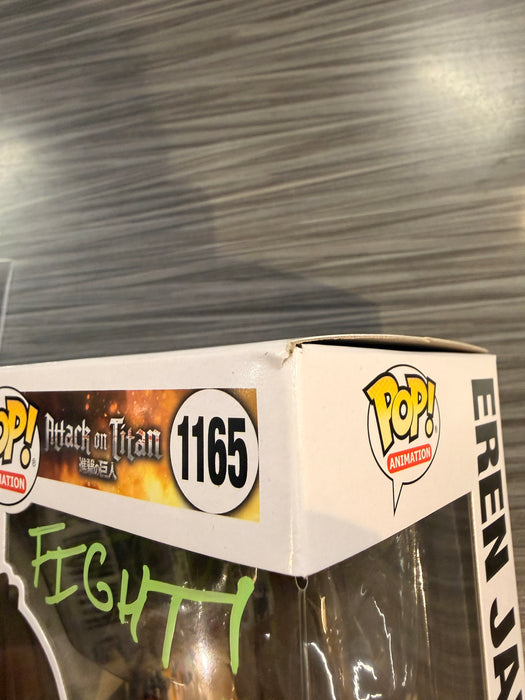 Funko POP! Animation: Attack on Titan - Eren Jaeger [Action Pose](Signed/Bryce Papenbrook/PSA) #1165