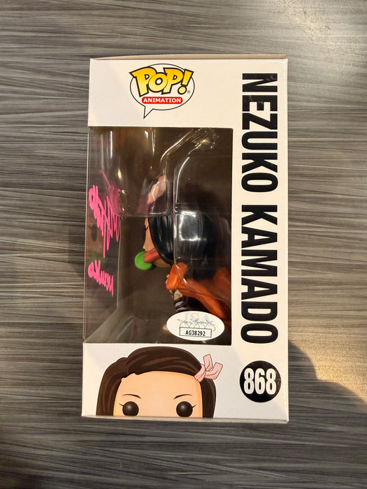 Funko POP! Animation: Demon Slayer - Nezuko Kamado (Signed/Abby Trott/JSA) #868