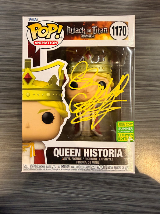 Funko POP! Animation: Attack On Titan - Queen Historia (2022 Summer Convention)(Signed/Bryn Apprill/JSA)(Damaged Box) #1170