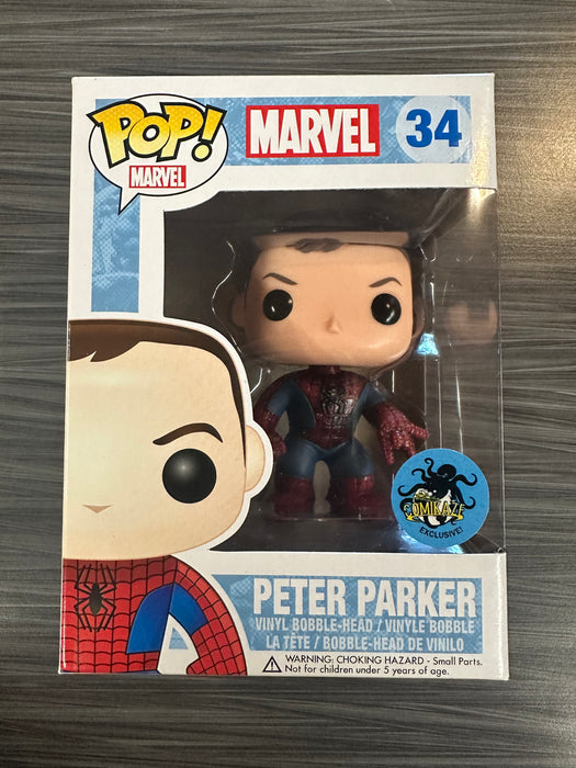 Funko POP Marvel Peter Parker LA Comikaze Damaged Box A 34