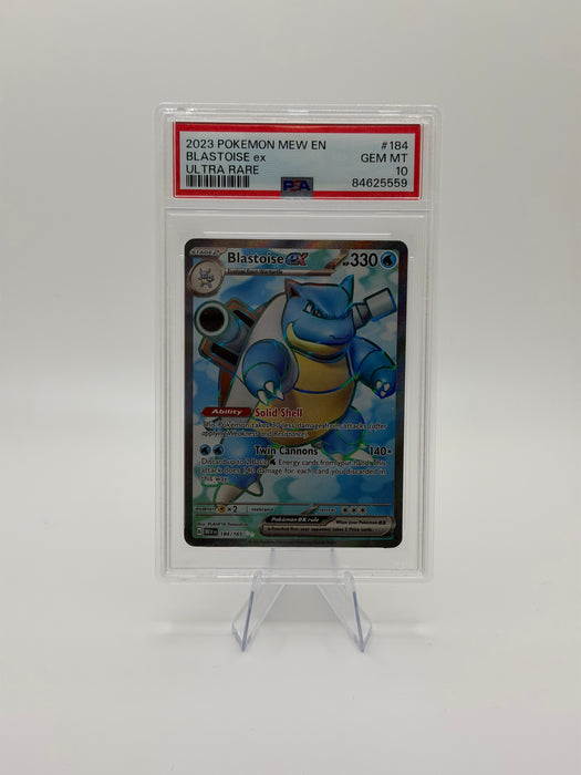 2023 POKEMON MEW EN Blastoise ex #184 Ultra Rare [GEM MT PSA 10]