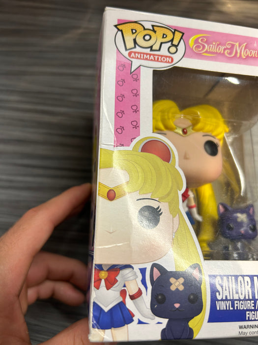 Funko POP! Animation: Sailor Moon - Sailor Moon w/ Moon Stick & Luna (Hot Topic)(Damaged Box*) #90