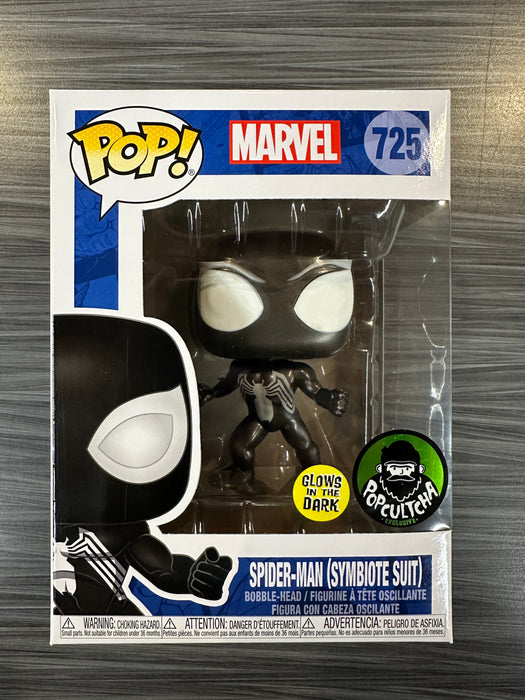 Funko POP! Marvel: Spider-Man (Symbiote Suit)(GiTD)(Popcultcha)(Damaged Box) #725