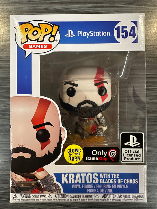 Funko POP! Games: God of War - Kratos [With The Blades Of Chaos](GiTD)(GameStop)(Damaged Box)[B] #154