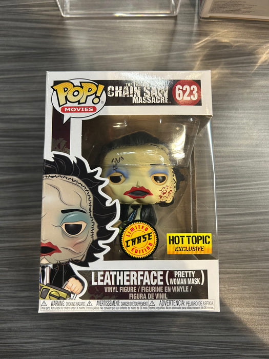 Funko POP! Movies: The Texas Chainsaw Massacre - Leatherface [Pretty Woman Mask](Hot Topic)(CHASE)(Damaged Box) #623