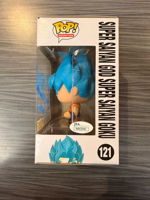 Funko POP! Animation: Dragon Ball Z - Super Saiyan God Super Saiyan Goku (Hot Topic)(Signed/Sean Schemmel/JSA)(Damaged Box) #121