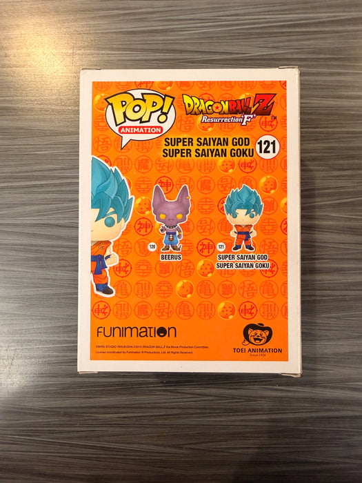 Funko POP! Animation: Dragon Ball Z - Super Saiyan God Super Saiyan Goku (Hot Topic)(Signed/Sean Schemmel/JSA)(Damaged Box) #121