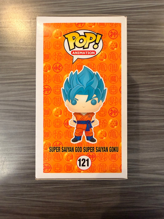 Funko POP! Animation: Dragon Ball Z - Super Saiyan God Super Saiyan Goku (Hot Topic)(Signed/Sean Schemmel/JSA)(Damaged Box) #121