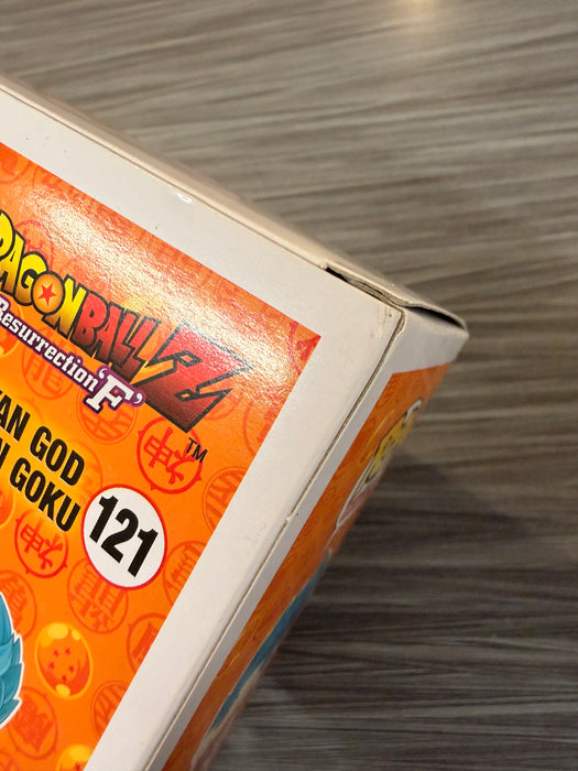 Funko POP! Animation: Dragon Ball Z - Super Saiyan God Super Saiyan Goku (Hot Topic)(Signed/Sean Schemmel/JSA)(Damaged Box) #121
