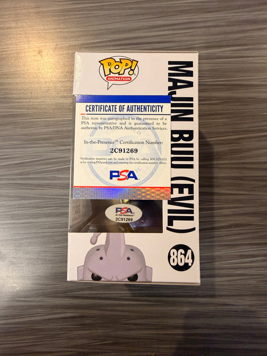 Funko POP! Animation: DragonBall Z - Majin Buu (Evil) [Metallic] (Funimation)(Signed/Justin Cook/PSA) #864