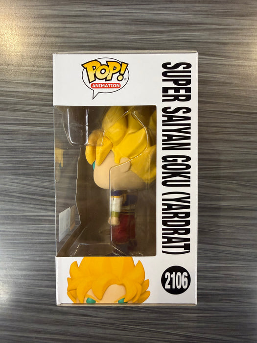 Funko POP! Animation: Dragon Ball - Super Saiyan Goku [Yardrat](Toy Temple/Funko Sticker)(CHASE)(Damaged Box) #2106