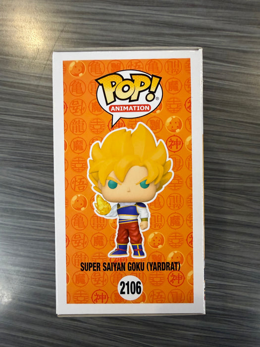 Funko POP! Animation: Dragon Ball - Super Saiyan Goku [Yardrat](Toy Temple/Funko Sticker)(CHASE)(Damaged Box) #2106