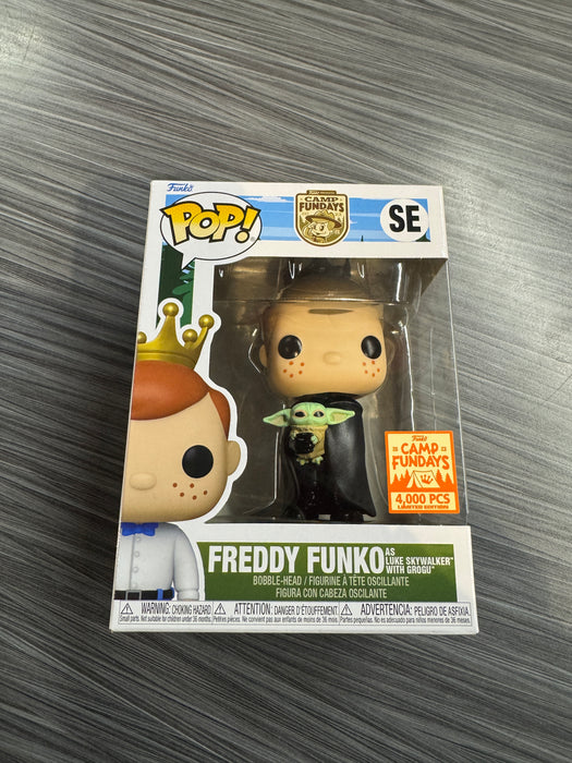 Funko POP! Camp Fundays: Freddy Funko As Luke Skywalker with Grogu (2023 Camp Fundays)(4,000 PCS)(Damaged Box) #SE