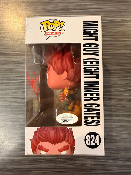 Funko POP! Animation: Naruto Shippuden - Might Guy [Eight Inner Gates] (GiTD)(Chalice)(Signed/Skip Stellrecht/JSA)(Damaged Box) #824