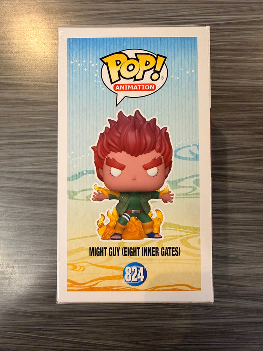 Funko POP! Animation: Naruto Shippuden - Might Guy [Eight Inner Gates] (GiTD)(Chalice)(Signed/Skip Stellrecht/JSA)(Damaged Box) #824