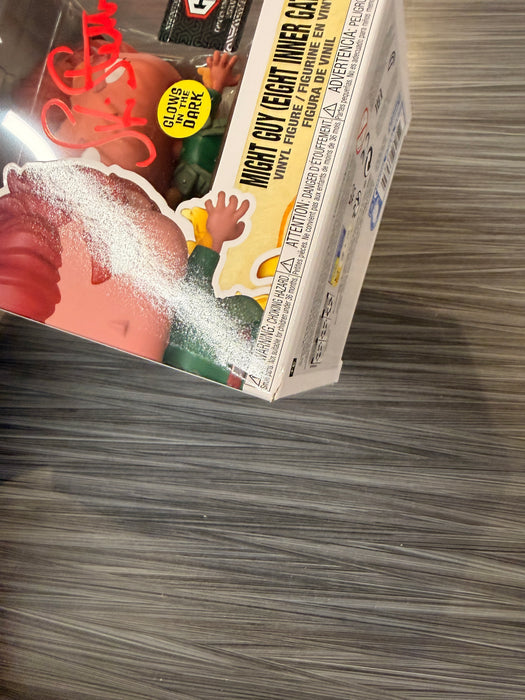 Funko POP! Animation: Naruto Shippuden - Might Guy [Eight Inner Gates] (GiTD)(Chalice)(Signed/Skip Stellrecht/JSA)(Damaged Box) #824