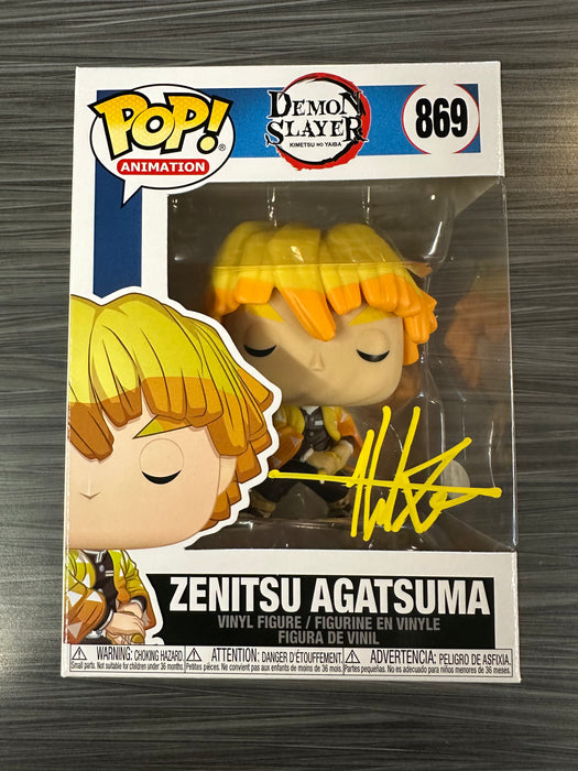 Funko POP! Animation Demon Slayer Zenitsu Agatsuma (Signed/Aleks Le