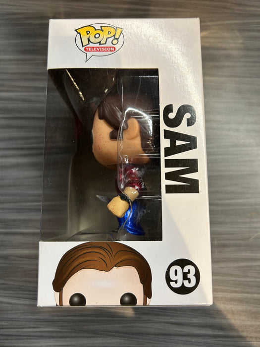 Funko POP! Television: Supernatural - Sam (Missing Sticker)(Bloody Metallic)(Damaged Box) #93