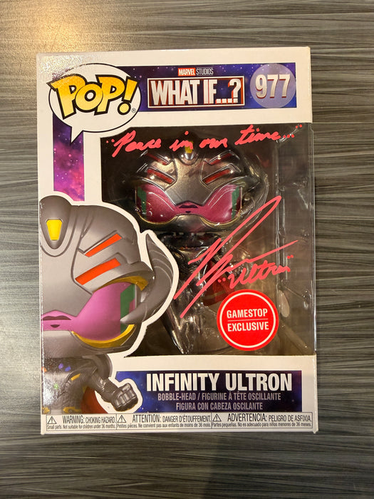 Funko POP! Marvel: What If...? - Infinity Ultron (GameStop)(Signed/Ross Marquand/JSA)(Damaged Box) #977