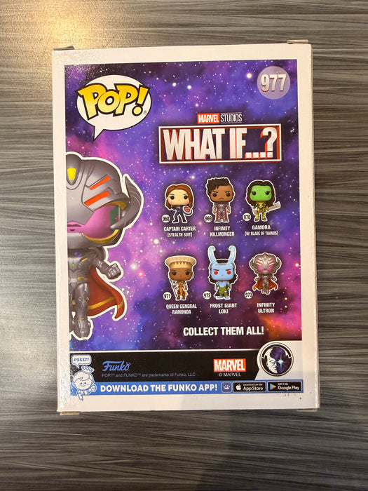Funko POP! Marvel: What If...? - Infinity Ultron (GameStop)(Signed/Ross Marquand/JSA)(Damaged Box) #977