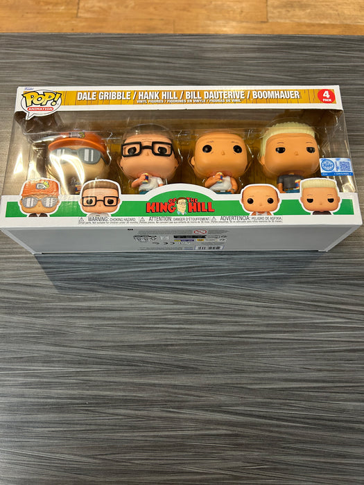 Funko POP! Animation: King of The Hill - Dale Gribble/ Hank Hill/ Bill Dauterive/ Boomhauer (Funko Sticker/Gamestop)(Damaged Box)[4 Pack]