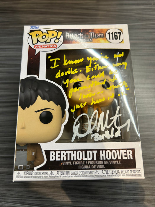 Funko POP! Animation: Attack on Titan - Bertholdt Hoover (Signed/David Matranga/JSA)(Damaged Box) #1167