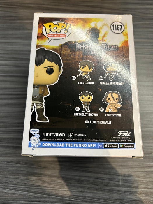 Funko POP! Animation: Attack on Titan - Bertholdt Hoover (Signed/David Matranga/JSA)(Damaged Box) #1167