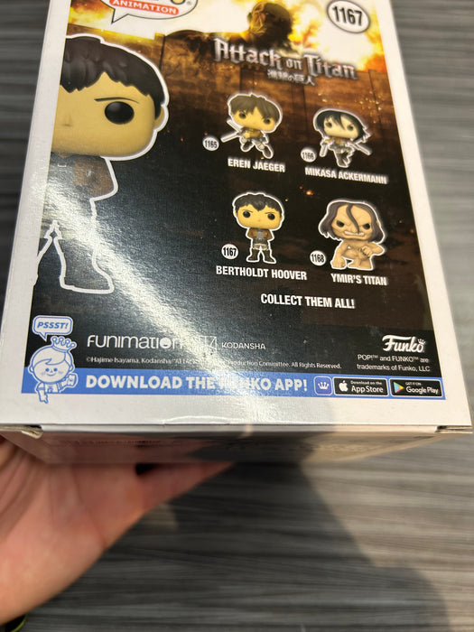 Funko POP! Animation: Attack on Titan - Bertholdt Hoover (Signed/David Matranga/JSA)(Damaged Box) #1167