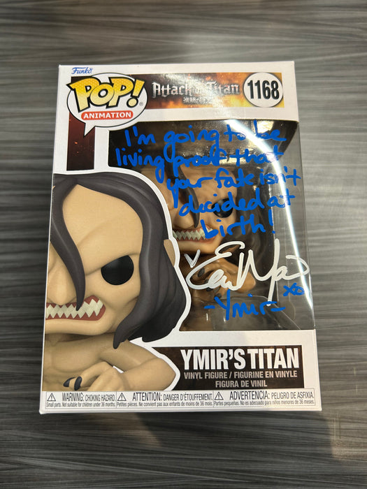 Funko POP! Animation: Attack on Titan - Ymir's Titan (Signed/Elizabeth Maxwell/JSA)(Damaged Box) #1168