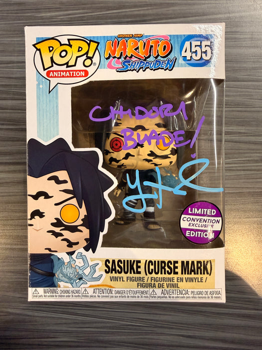Funko POP! Animation: Naruto Shippuden - Sasuke [Curse Mark] (Convention Exclusive)(Signed/Yuri Lowenthal/JSA) #455