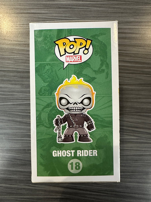 Funko POP! Marvel: Marvel Universe - Ghost Rider (GiTD)(Harrison's)(Damaged Box*) #18
